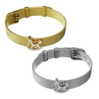 Stainless Steel Jewelry Bracelet with Brass rocking horse plated mesh chain & for woman & enamel 10mm Length Approx 8.5 Inch Sold By Lot