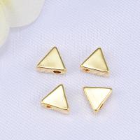Brass Jewelry Beads, Triangle, real gold plated, DIY, nickel, lead & cadmium free, 7mm, Hole:Approx 2mm, 100PCs/Lot, Sold By Lot