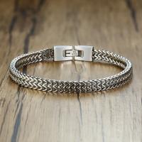 Stainless Steel Bracelet plated fashion jewelry & for man silver color 12mm 9mm 6.5mm Sold Per Approx 8.2 Inch Strand