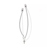 Zinc Alloy Necklace Cross silver color plated multilayer & for man silver color nickel lead & cadmium free 660mm Sold By PC