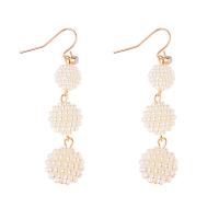 Zinc Alloy Drop Earrings with Plastic Pearl fashion jewelry & for woman original color nickel lead & cadmium free 55mm Sold By Pair