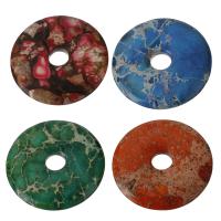 Natural Imperial Jasper Pendants, Impression Jasper, Donut, more colors for choice, nickel, lead & cadmium free, 40mm, Hole:Approx 8mm, Sold By PC