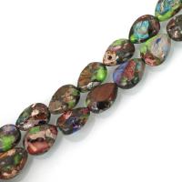Impression Jasper Beads, Teardrop, multi-colored, nickel, lead & cadmium free, 10x14mm, Hole:Approx 1.5mm, Approx 29PCs/Strand, Sold Per Approx 15.5 Inch Strand