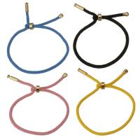 Nylon Cord Bracelets, with Brass, real gold plated, Unisex & adjustable, more colors for choice, nickel, lead & cadmium free, 3mm, Sold Per Approx 6-7 Inch Strand