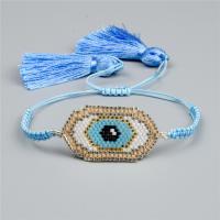 Bracelet Evil Eye bijoux, Seedbead, avec Nylon polypropylène, Mauvais œil, réglable & pour femme, plus de couleurs à choisir, Longueur Environ 6.3-9.4 pouce, 2Strandstoron/lot, Vendu par lot