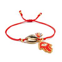Seedbead bracelet, avec corde de coton & alliage de zinc, réglable & pour femme, plus de couleurs à choisir, Longueur:Environ 6.3-8 pouce, 2Strandstoron/lot, Vendu par lot