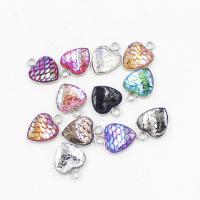 Stainless Steel Heart Pendants, 304 Stainless Steel, with Resin, plated, fashion jewelry, more colors for choice, 13x16mm, Hole:Approx 2.3mm, 20PCs/Bag, Sold By Bag