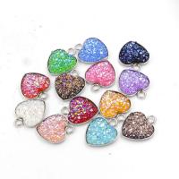 Stainless Steel Heart Pendants, 304 Stainless Steel, with Resin, plated, fashion jewelry, more colors for choice, 13.70x16.20mm, Hole:Approx 2.3mm, 20PCs/Bag, Sold By Bag