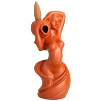 Brûleur à encens de porcelaine, fait à la main, pour la maison et le bureau & durable, orange, 75x70x165mm, Vendu par PC