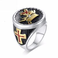 Rustfrit stål Mænd Finger Ring, Stainless Steel, forgyldt, mode smykker & forskellig størrelse for valg & for mennesket, sølv, 22x22mm, Solgt af PC