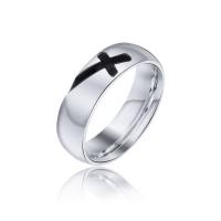Titanium Steel Finger Ring, silver color plated, Unisex & different size for choice, US Ring Size:7-12, 3PCs/Lot, Sold By Lot