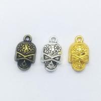 Tibetan Style Skull Pendants, plated, Halloween Jewelry Gift, more colors for choice, nickel, lead & cadmium free, 20x11x6mm, Hole:Approx 1mm, 100PCs/Bag, Sold By Bag