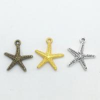 Tibetan Style Pendants, Starfish, plated, more colors for choice, nickel, lead & cadmium free, 20x18x2.50mm, Hole:Approx 1mm, 100PCs/Bag, Sold By Bag