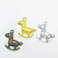 Tibetan Style Pendants, rocking horse, plated, more colors for choice, nickel, lead & cadmium free, 23x22x2.50mm, Hole:Approx 1mm, 100PCs/Bag, Sold By Bag