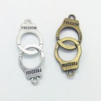 Zinc Alloy Connector Handcuffs plated 1/1 loop nickel lead & cadmium free Approx 1mm Sold By Bag