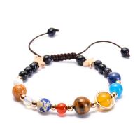 Pierre naturelle bracelet de Woven Ball, avec corde en nylon, bijoux de mode & styles différents pour le choix & pour femme, Vendu par Environ 9.5 pouce brin