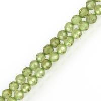 Peridot Stone Beads, Round, natural, faceted, green, nickel, lead & cadmium free, 3.50x3.50x3.50mm, Length:Approx 15.5 Inch, 5Strands/Lot, Approx 128PCs/Strand, Sold By Lot