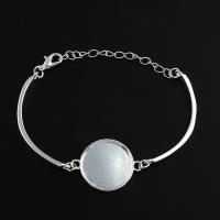 Brass Bracelet Findings, with 5cm extender chain, silver color plated, nickel, lead & cadmium free, 170mm, Length:Approx 6.5 Inch, 4Strands/Bag, Sold By Bag