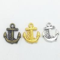 Tibetan Style Ship Wheel & Anchor Pendant, plated, more colors for choice, nickel, lead & cadmium free, 18x15x2.50mm, Hole:Approx 1mm, 100PCs/Bag, Sold By Bag