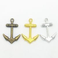 Zinc Alloy Ship Wheel & Anchor Pendant plated nickel lead & cadmium free Approx 1mm Sold By Bag