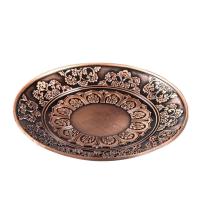 Traditional Ceramic Inserted Burner Incense Seat Alloy Round plated for home and office & durable golden Sold By PC