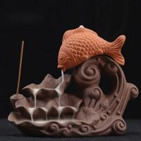 Backflow Incense Burner Porcelain handmade for home and office & durable brown Sold By PC