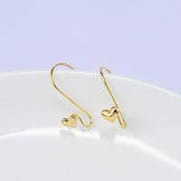 Brass Hook Earwire, real gold plated, nickel, lead & cadmium free, 6*9mm, 20PCs/Lot, Sold By Lot