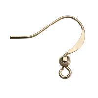 Messing Hook Earwire, guldfarve belagt, for kvinde, nikkel, bly & cadmium fri, 16*10mm, Hole:Ca. 2mm, 100pc'er/Lot, Solgt af Lot
