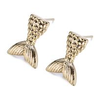 Brass Stud Earring, real gold plated, with loop & for woman, nickel, lead & cadmium free, 13mm, 10PCs/Lot, Sold By Lot