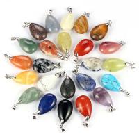 Natural Stone Pendant plated 20-30mm 10/Bag Sold By Bag