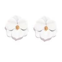 Zinc Alloy Stud Earring with Acrylic Flower plated & for woman nickel lead & cadmium free Sold By Pair