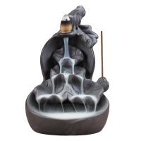 Backflow Incense Burner, Purple Clay, durable, 220x140x130mm, Sold By PC