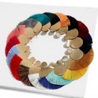 Σίδερο Φούντα Σκουλαρίκι, με Βαμβάκι νήμα, χρώμα επίχρυσο, για τη γυναίκα, περισσότερα χρώματα για την επιλογή, νικέλιο, μόλυβδο και κάδμιο ελεύθεροι, 104x85mm, Sold Με Ζεύγος