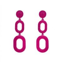 Zinc Alloy Drop Earrings painted for woman nickel lead & cadmium free 96.5mm Sold By Pair