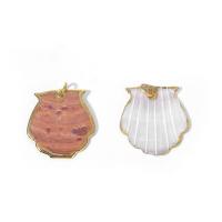 Shell Pendants with Zinc Alloy gold color plated DIY nickel lead & cadmium free 30*31mm Approx 5mm Sold By Lot
