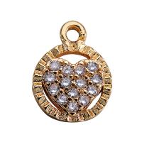 Cubic Zirconia Micro Pave Brass Pendant, real gold plated, micro pave cubic zirconia, nickel, lead & cadmium free, 10*8mm, 10PCs/Lot, Sold By Lot
