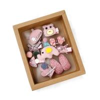 Stoff Haar-Zubehör, plattiert, Geschenk-Box-Paket & für Kinder & verschiedene Stile für Wahl, 3-5mm, verkauft von Box