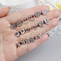 Zinc Alloy Stud Earring Set plated nine pieces & fashion jewelry & for woman nickel lead & cadmium free 5mm 7mm 8mm 9mm 7.5mm Length 13x75 mm 9/Set Sold By Set