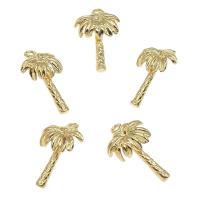 Brass Jewelry Pendants, Palm Tree, gold color plated, nickel, lead & cadmium free, 14..5x9mm, Hole:Approx 2mm, Approx 200PCs/Bag, Sold By Bag