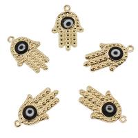Brass Pendant Evil Eye Hamsa gold color plated enamel nickel lead & cadmium free Approx 1mm Approx Sold By Bag