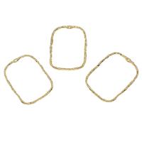 Bijoux pendentifs en laiton, rectangle, Placage de couleur d'or, protéger l'environnement, sans nickel, plomb et cadmium, 32x45mm, Trou:Environ 2mm, Environ 20PC/sac, Vendu par sac