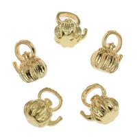 Brass Jewelry Pendants, Teapot, gold color plated, nickel, lead & cadmium free, 9x11mm, Approx 50PCs/Bag, Sold By Bag