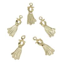 Brass Jewelry Pendants, Skirt, gold color plated, nickel, lead & cadmium free, 9x23mm, Hole:Approx 2mm, Approx 100PCs/Bag, Sold By Bag