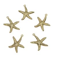 Brass Jewelry Pendants, Starfish, gold color plated, nickel, lead & cadmium free, 19x22mm, Hole:Approx 2mm, Approx 50PCs/Bag, Sold By Bag