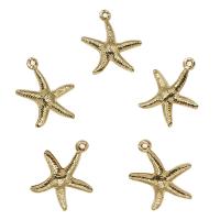 Brass Jewelry Pendants, Starfish, gold color plated, nickel, lead & cadmium free, 16x18mm, Hole:Approx 2mm, Approx 100PCs/Bag, Sold By Bag