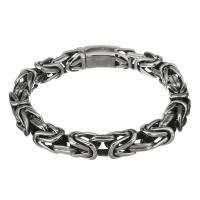 Stainless Steel Jewelry Bracelet, for man & blacken, 9mm, Sold Per Approx 9.5 Inch Strand