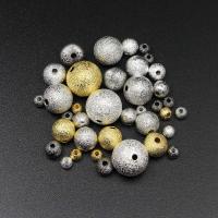 Brass Jewelry Beads Round plated DIY & frosted Sold By Bag