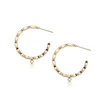 Brass Earring Stud Component, real gold plated, DIY & with loop, nickel, lead & cadmium free, 1.78*29.2mm, 10PCs/Lot, Sold By Lot