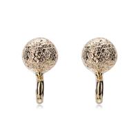 Brass Earring Stud Component real gold plated DIY & with loop & frosted nickel lead & cadmium free 4mm Sold By Lot