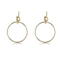 Brass Earring Drop Component Donut real gold plated DIY & with loop nickel lead & cadmium free 51.5mm Sold By Lot